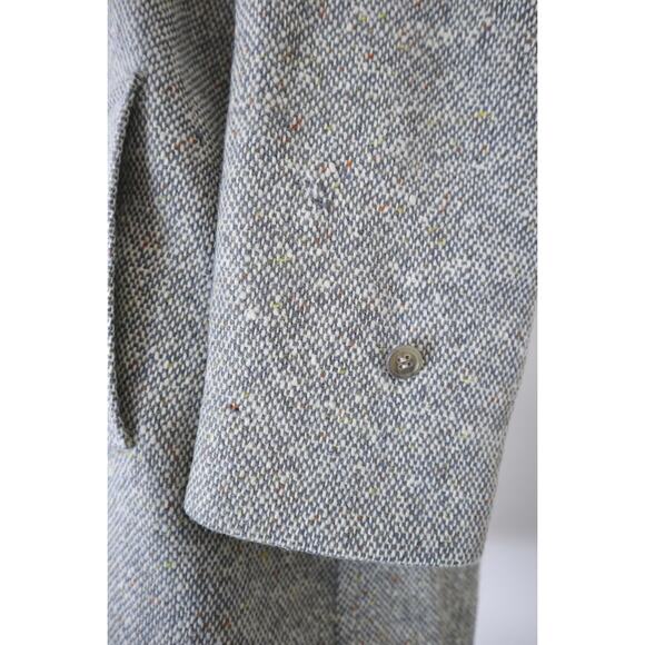 Vintage Burberry Women's Irish Tweed Car Coat Collared Overcoat - Picture 7 of 16